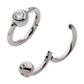 Titanium Bezel Set Round Gem Side Facing Hinged Segment Clicker