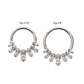 Titanium 7-Baguette Prong Set Gem Fan Cluster Front Facing Hinged Segment Clicker