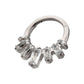 Titanium 7-Baguette Prong Set Gem Fan Cluster Front Facing Hinged Segment Clicker