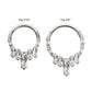 Titanium 7-Baguette Prong Set Gem Cluster Front Facing Hinged Segment Clicker
