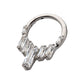 Titanium 7-Baguette Prong Set Gem Cluster Front Facing Hinged Segment Clicker