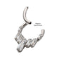 Titanium 7-Baguette Prong Set Gem Cluster Front Facing Hinged Segment Clicker
