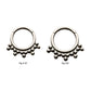 Titanium with 5 Cluster Trio Beads Front Facing Hinged Segment Clicker