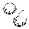 Titanium Trio Beaded Cluster Front Facing Hinged Segment Clicker