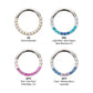 Titanium Front Facing Hinged Segment Clicker with CNC Set 1mm Ombre Fade Gem