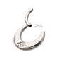 Titanium Etched Design with Prong Set Gem Sleek Dome Septum Front Facing Hinged Segment Clicker