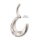 Titanium Triple Etched Design with Prong Set Gem Sleek Dome Septum Front Facing Hinged Segment Clicker