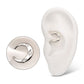 Titanium Triple Etched Design with Prong Set Gem Sleek Dome Septum Front Facing Hinged Segment Clicker