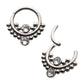 Titanium Bezel Set Swarovski Crystal Cluster Beads Front Facing Hinged Segment Clicker