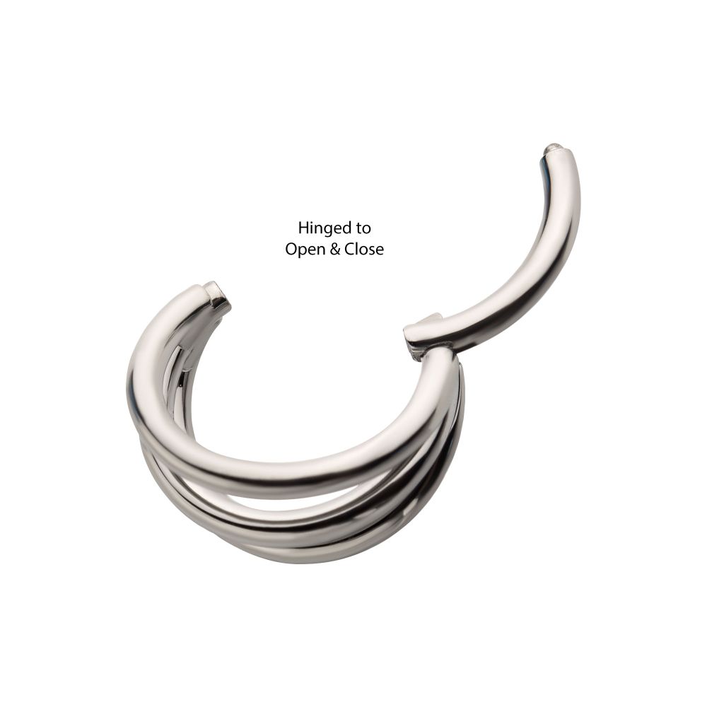 Titanium Triple Hoop Side Facing Hinged Segment Clicker