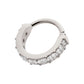 Titanium with Channel Set Princess Gem Side Facing Hinged Segment Clicker