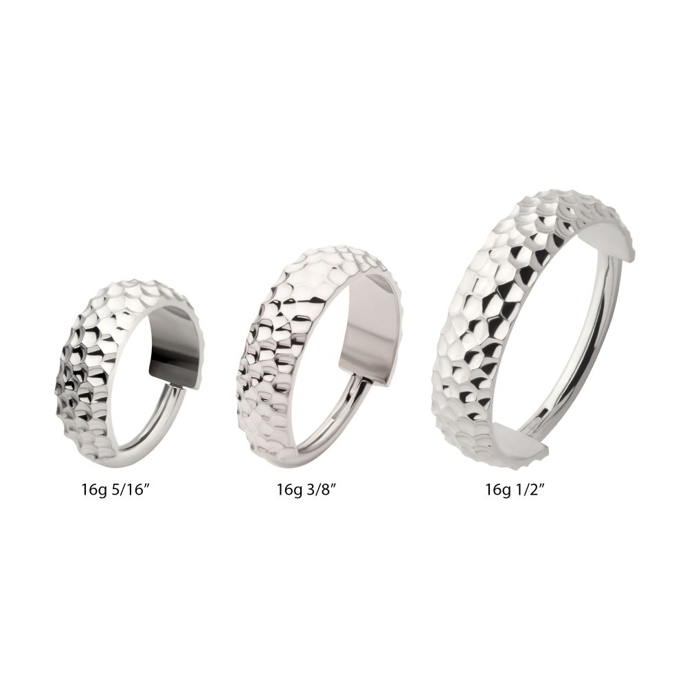 Titanium Hammered Pattern Side Facing Hinged Segment Clicker