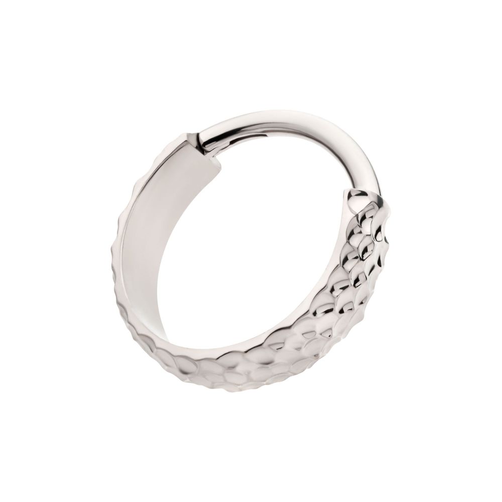 Titanium Hammered Pattern Side Facing Hinged Segment Clicker