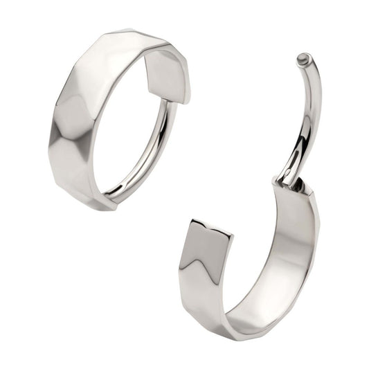 Titanium Diamond Cut Pattern Side Facing Hinged Segment Clicker