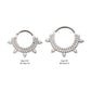 Titanium Double Row CNC Set Round CZ with 5 Round CZ Spike Edge Front Facing Hinged Segment Clicker