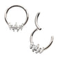 Titanium 5-Cluster Prong Set Marquise CZ Front Facing Hinged Segment Clicker
