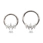 Titanium 5-Cluster Prong Set Marquise CZ Front Facing Hinged Segment Clicker