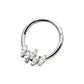 Titanium 5-Cluster Prong Set Marquise CZ Front Facing Hinged Segment Clicker