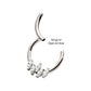 Titanium 5-Cluster Prong Set Marquise CZ Front Facing Hinged Segment Clicker
