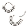 Titanium Half Circle with Beads Front Facing Hinged Segment Clickers