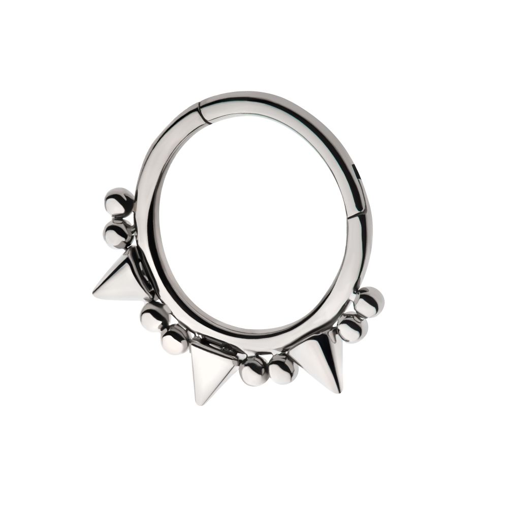Titanium Beads & Spikes Front Facing Hinged Segment Clicker