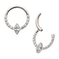 Titanium with 1mm CNC Set Full Clear CZ & Big Marquise CZ Front Facing Hinged Segment Clicker