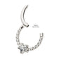 Titanium with 1mm CNC Set Full Clear CZ & Big Star CZ Front Facing Hinged Segment Clicker
