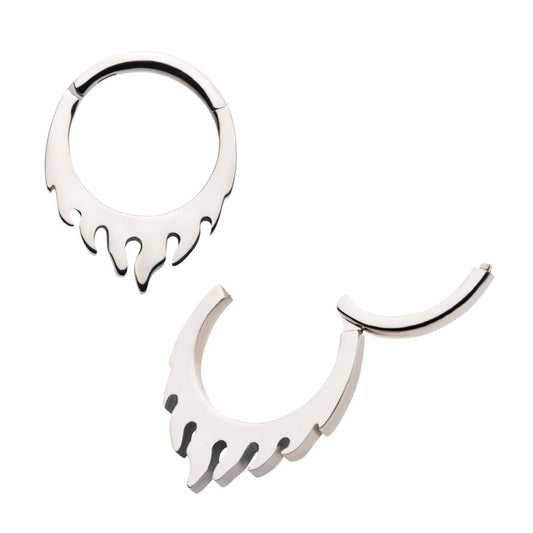 Titanium Flame Design Front Facing Hinged Segment Clicker