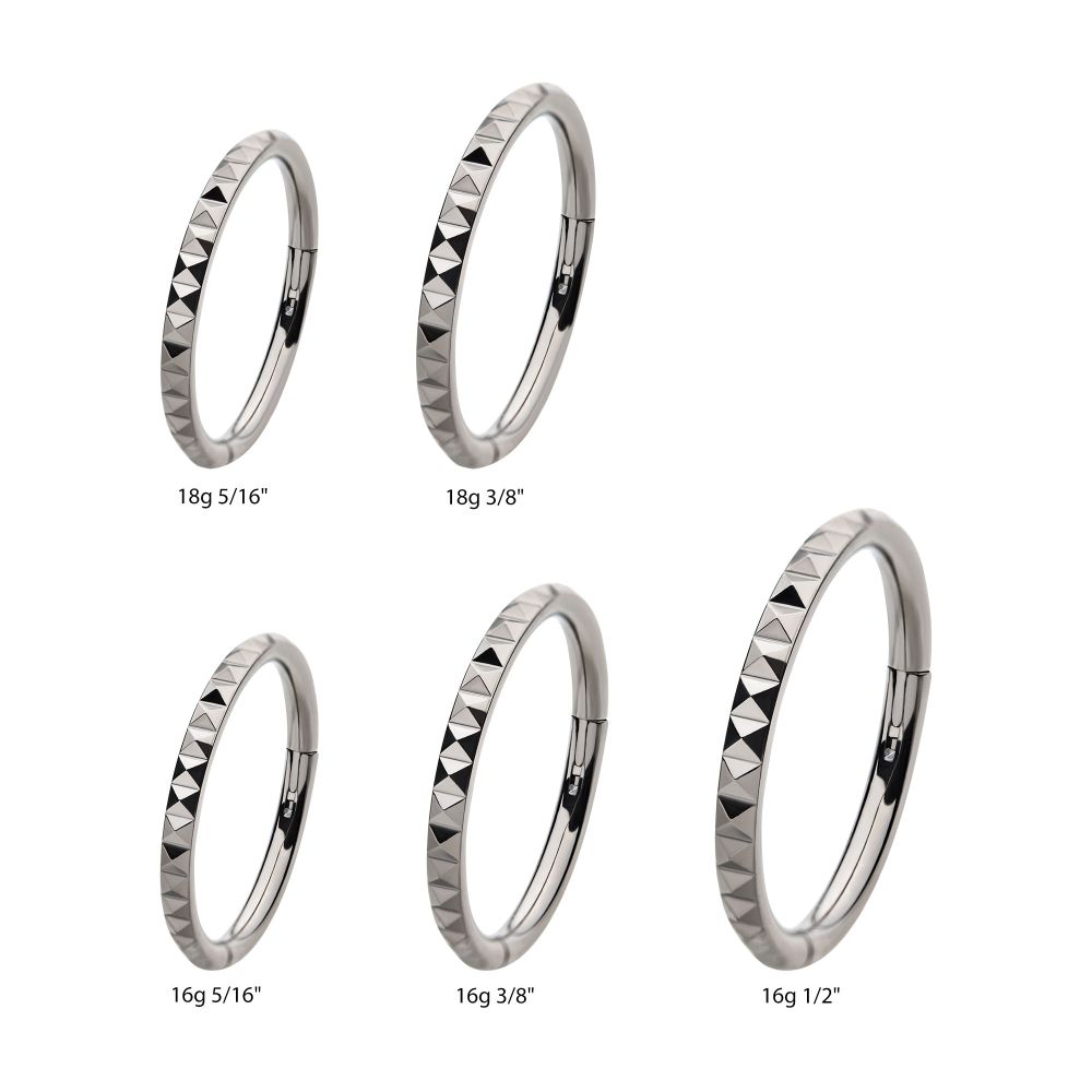Titanium with Pyramid Design Side Facing Hinged Segment Clicker
