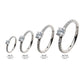 Titanium with Centerpiece Prong Set Round Clear CZ Eternity Side Facing Hinged Segment Clicker