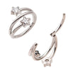 Titanium Double Ended Twist Side Facing Hinged Segment Clicker with Star CZ