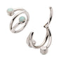 Titanium Double Ended Twist Side Facing Hinged Segment Clicker with Bezel Set White Opal