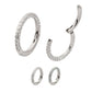 Titanium 3-Row Pave Set 0.8mm Round Gem Hinged Segment Clicker