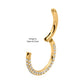 24Kt Gold PVD Titanium 3-Row Pave Set 0.8mm Round Gem Hinged Segment Clicker