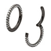 Black PVD Titanium 3 Row Pave Set 0.8mm Round Gem Hinged Segment Clicker