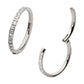 Titanium with Square 1mm Full Clear CZ Side Facing Hinged Segment Clicker