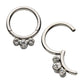 Titanium Petite 3 Bezel Set Swarovski Crystal Set On Hinged Segment Clicker