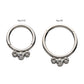 Titanium Petite 3 Bezel Set Swarovski Crystal Set On Hinged Segment Clicker