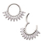 Titanium Prong Set Marquise Gem Cluster Fan Front Facing Hinged Segment Clicker