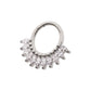 Titanium Prong Set Marquise Gem Cluster Fan Front Facing Hinged Segment Clicker