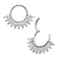 Titanium Prong Set Marquise Gem & Opal Cluster Fan Front Facing Hinged Segment Clicker