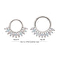 Titanium Prong Set Marquise Gem & Opal Cluster Fan Front Facing Hinged Segment Clicker