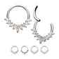 Titanium 9 Gem Marquise Cluster Front Facing Hinged Segment Clicker