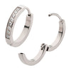20g Titanium Clear CZ Hinged Huggie Earrings