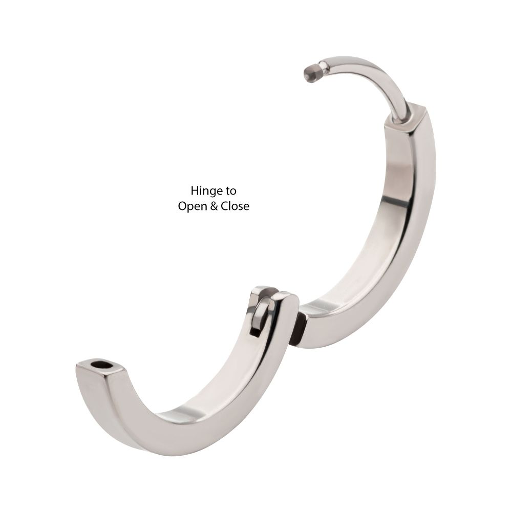 20g Titanium Clear CZ Hinged Huggie Earrings