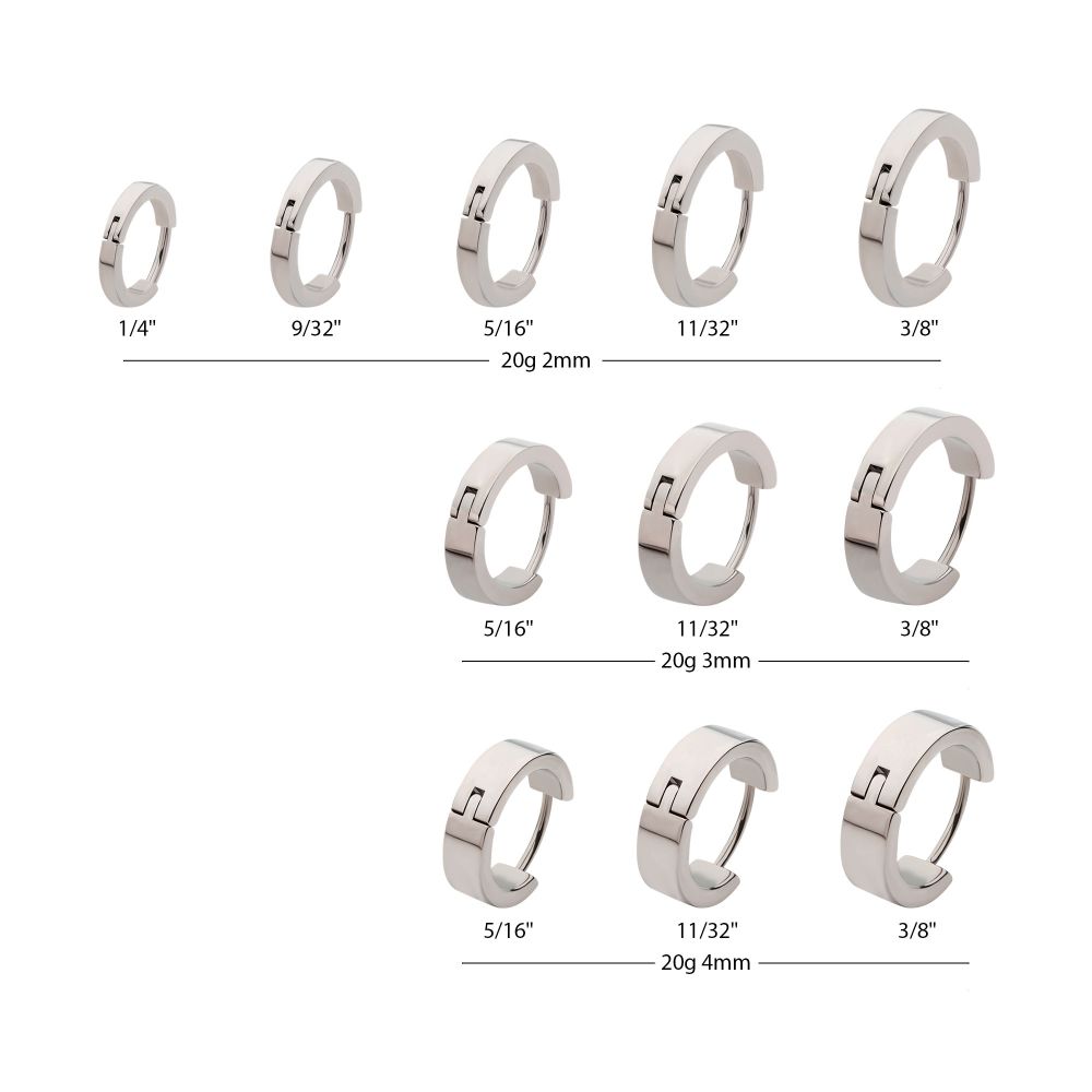 20g Titanium Hinged Huggie Earrings