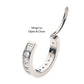 Titanium with Prong Set Clear AAA CZ 2.5mm Thick Hinged Segment Clicker