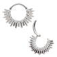 Titanium Pronged Round CZ Sun Rays Cluster Front Facing Hinged Segment Clicker