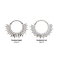 Titanium Pronged Round CZ Sun Rays Cluster Front Facing Hinged Segment Clicker