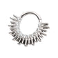 Titanium Pronged Round CZ Sun Rays Cluster Front Facing Hinged Segment Clicker
